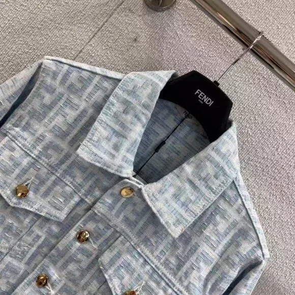 Fendi Jacquard Collar Denim Jacket - Picture 4 of 8